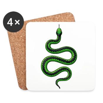 Snake of Via Gentile - Coasters (set of 4) - white - Front