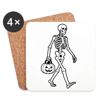 Skeleton Halloween - Coasters (set of 4) - white - Front