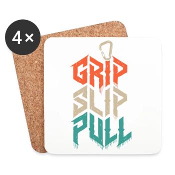 Grip, Slip, Pull, Klettergrunge, Grunge, - Untersetzer (4er-Set) - Weiß - Vorne