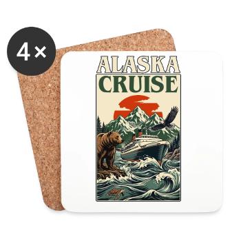 Croisière en Alaska Créer des souvenirs ensemble - Dessous de verre (lot de 4) - blanc - Devant