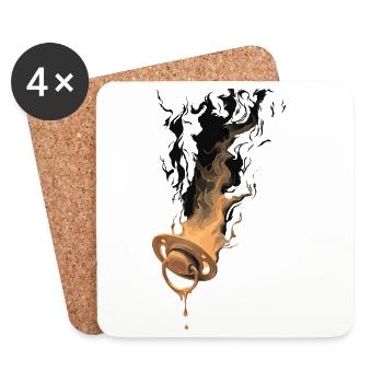Burning pacifier - Coasters (set of 4) - white - Front