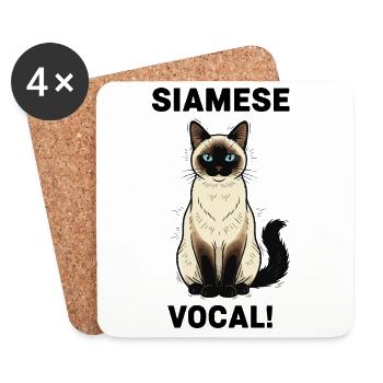 Chat Siamois Vocal Blue Eyes Feline - Dessous de verre (lot de 4) - blanc - Devant
