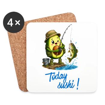 Aventure des pêcheurs d’avocats - Dessous de verre (lot de 4) - blanc - Devant