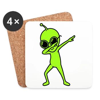 Alien Dab - Coasters (set of 4) - white - Front