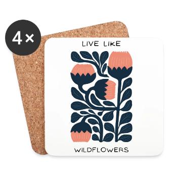 Live like wildflowers - Untersetzer (4er-Set) - Weiß - Vorne