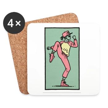 Female dancer #12 - Coasters (set of 4) - white - Front