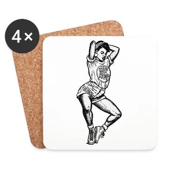 Female dancer #16 - Coasters (set of 4) - white - Front