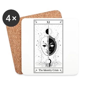 Identity Crisis | Tarot Card Memes - Coasters (set of 4) - white - Front