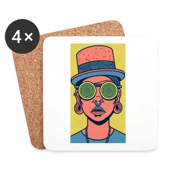 Female face #1 - Untersetzer (4er-Set) - Weiß - Vorne
