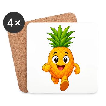 Ananas - Untersetzer (4er-Set) - Weiß - Vorne