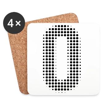 Buchstabe O – Punktmuster Initial Design - Untersetzer (4er-Set) - Weiß - Vorne