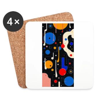 Un design géométrique vibrant, abstrait et - Dessous de verre (lot de 4) - blanc - Devant