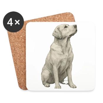 Labrador Geschenk für Hundebesitzer & Fans - Untersetzer (4er-Set) - Weiß - Vorne