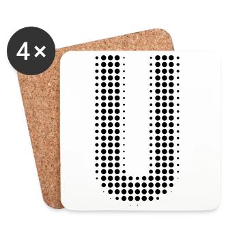 Buchstabe U – Punktmuster Initial Design - Untersetzer (4er-Set) - Weiß - Vorne