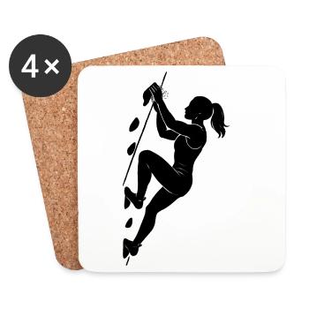 Silhouette athlétique du bloc - Dessous de verre (lot de 4) - blanc - Devant