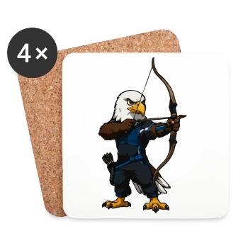 Illustration de l’archer aigle - Dessous de verre (lot de 4) - blanc - Devant
