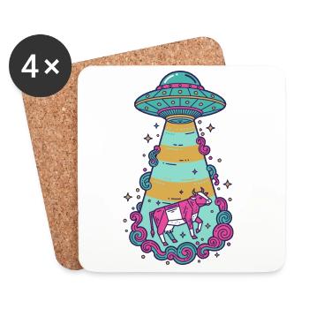 Symbole zen de la géométrie sacrée de la spiritualité - Dessous de verre (lot de 4) - blanc - Devant
