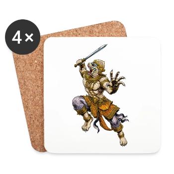 Hanuman - Ramakien - Untersetzer (4er-Set) - Weiß - Vorne