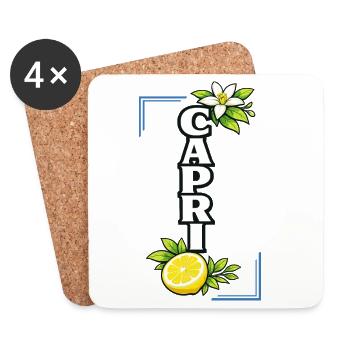 Capri Lemon Blossom Amour Été Méditerranéen - Dessous de verre (lot de 4) - blanc - Devant