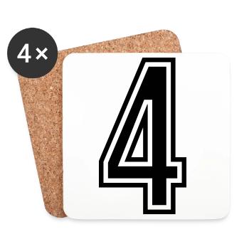 4 Symbole numérique - Dessous de verre (lot de 4) - blanc - Devant