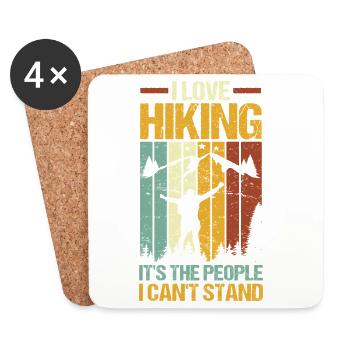 Hiking Mountain Trail Backpacking Outdoors Poaching - Coasters (set of 4) - white - Front