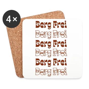 Retro Berg Frei Mountain Typography - Untersetzer (4er-Set) - Weiß - Vorne