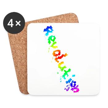REVOLUTION (Regenbogen) - Untersetzer (4er-Set) - Weiß - Vorne
