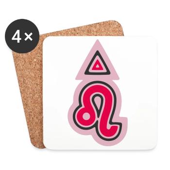 Zodiac Tribal Leo and Fire - Coasters (set of 4) - white - Front