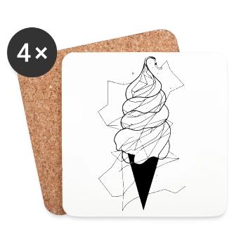 Art de la glace - Dessous de verre (lot de 4) - blanc - Devant