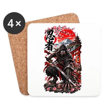Ninja – Schattenkrieger Japans - Untersetzer (4er-Set) - Weiß - Vorne