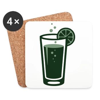 Ingwer Limonade Cocktail Glas Logo - Untersetzer (4er-Set) - Weiß - Vorne