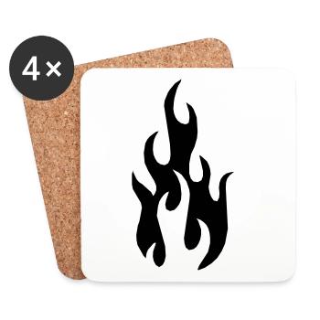 Flame - Coasters (set of 4) - white - Front