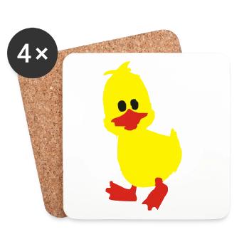 ente, entchen - Untersetzer (4er-Set) - Weiß - Vorne