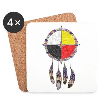Native Americans Medicine Wheel - Dreamcatcher 2 - Untersetzer (4er-Set) - Weiß - Vorne