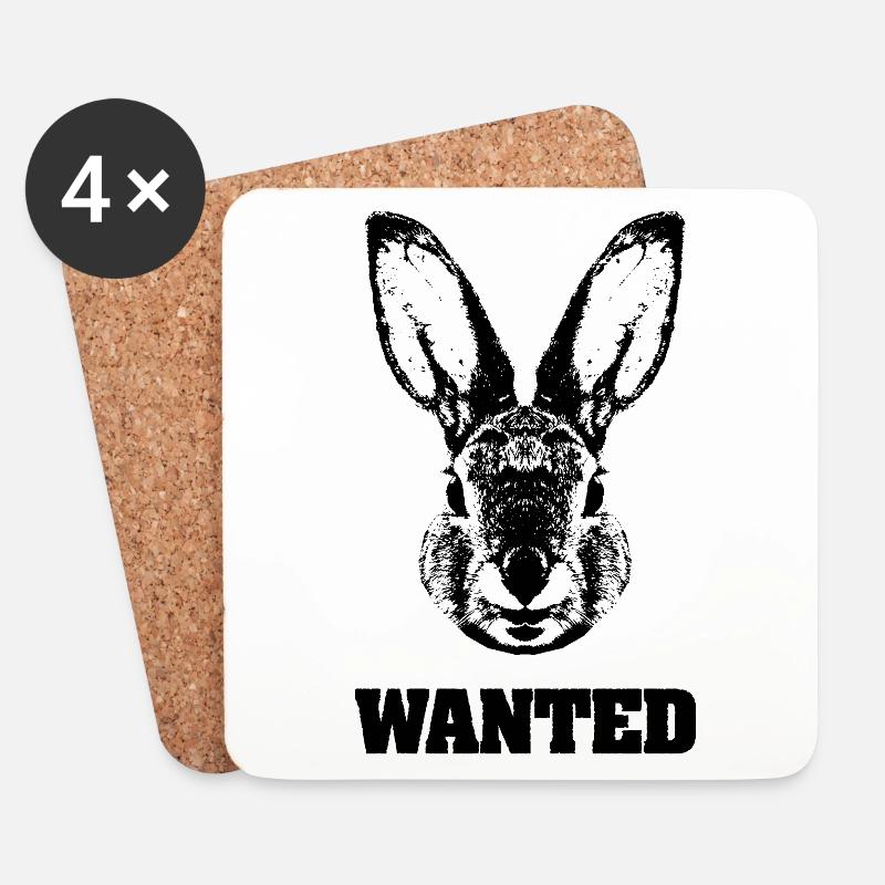 Hase Gesucht / Parodie - Untersetzer (4er-Set) - Weiß