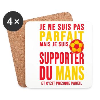 supporter football du mans humour foot équipe - Dessous de verre (lot de 4) - blanc - Devant