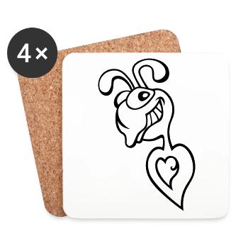 cool ant - Coasters (set of 4) - white - Front