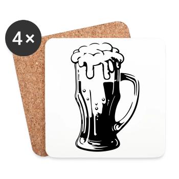 Beer Glass Symbol - Coasters (set of 4) - white - Front