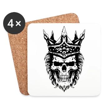 Skull King Symbol Skeleton - Coasters (set of 4) - white - Front