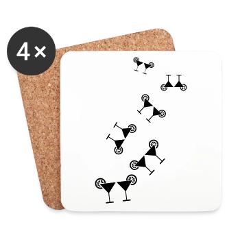 Cocktail Icon - Untersetzer (4er-Set) - Weiß - Vorne