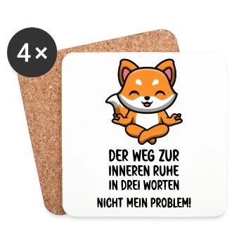 Ein süßer kleiner Fuchs meditiert lustige Füchse - Untersetzer (4er-Set) - Weiß - Vorne