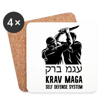 Krav Maga self-defense Fight Sport Kampfsport - Untersetzer (4er-Set) - Weiß - Vorne