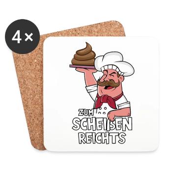 KOCH KÖCHE KOCHEN HOBBYKOCH CHEFKOCH MEISTERKOCH - Untersetzer (4er-Set) - Weiß - Vorne