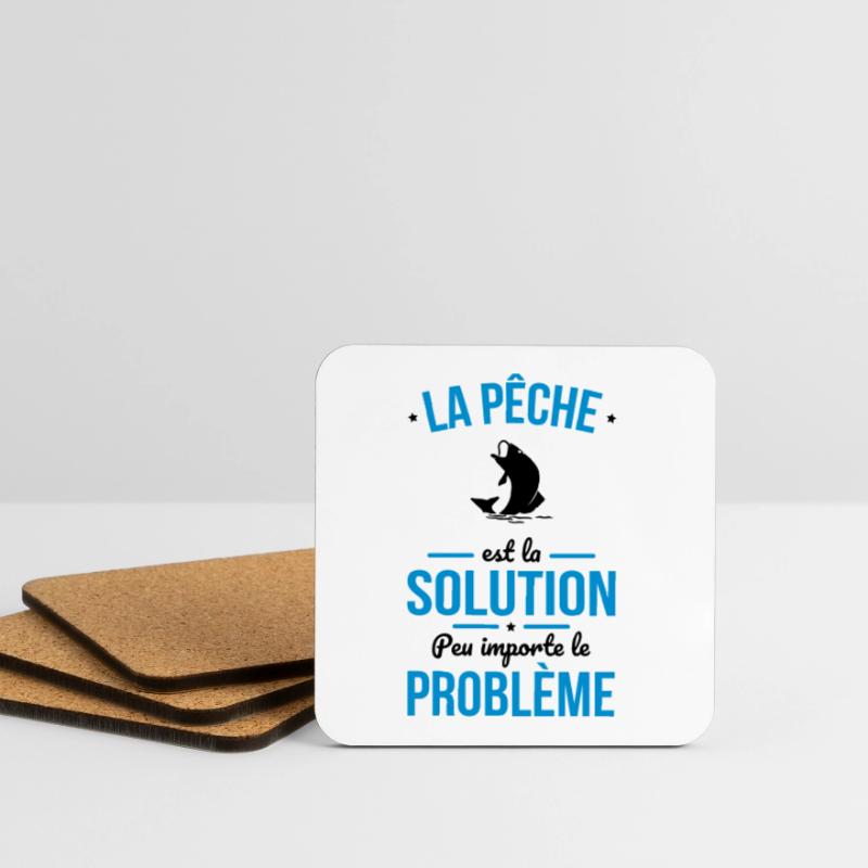 La pêche est la solution peu importe le problème Dessous de verre (lot de 4)
