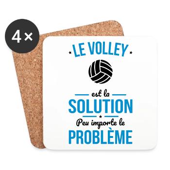Le volley est la solution peu importe le problème - Dessous de verre (lot de 4) - blanc - Devant