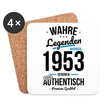 70. Geburtstag - Legenden wurden 1953 - Untersetzer (4er-Set) - Weiß - Vorne
