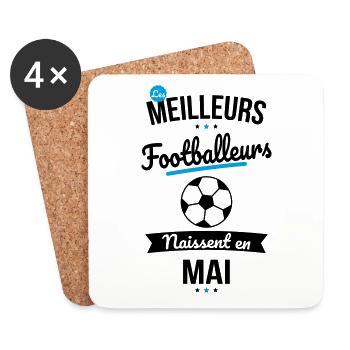 Les meilleurs footballeurs naissent en Mai - Dessous de verre (lot de 4) - blanc - Devant