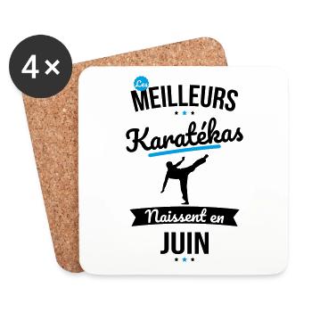 Les meilleurs karatékas naissent en Juin - Dessous de verre (lot de 4) - blanc - Devant