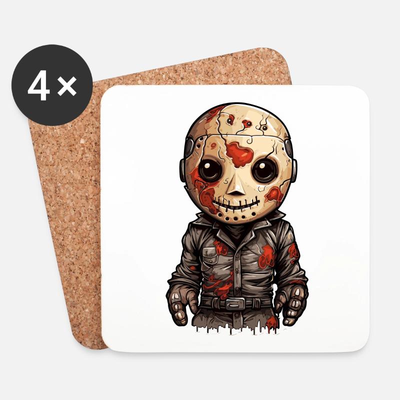 Kinder Jason Halloween - Untersetzer (4er-Set) - Weiß