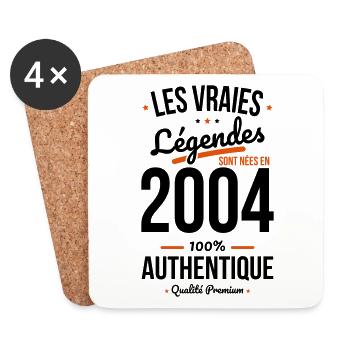 Anniversaire 20 ans - Légendes sont nées en 2004 - Dessous de verre (lot de 4) - blanc - Devant